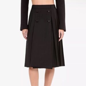🖤✨ NWT The Kooples Tailor Button Pleated Wool Midi Skirt | $435 RETAIL